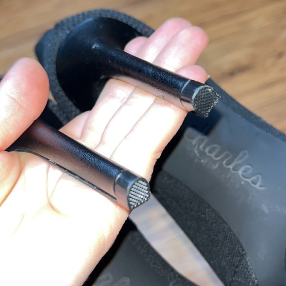 Charles by Charles David Black Knit Peep Toe Heels size 9.5 - Picture 7 of 7